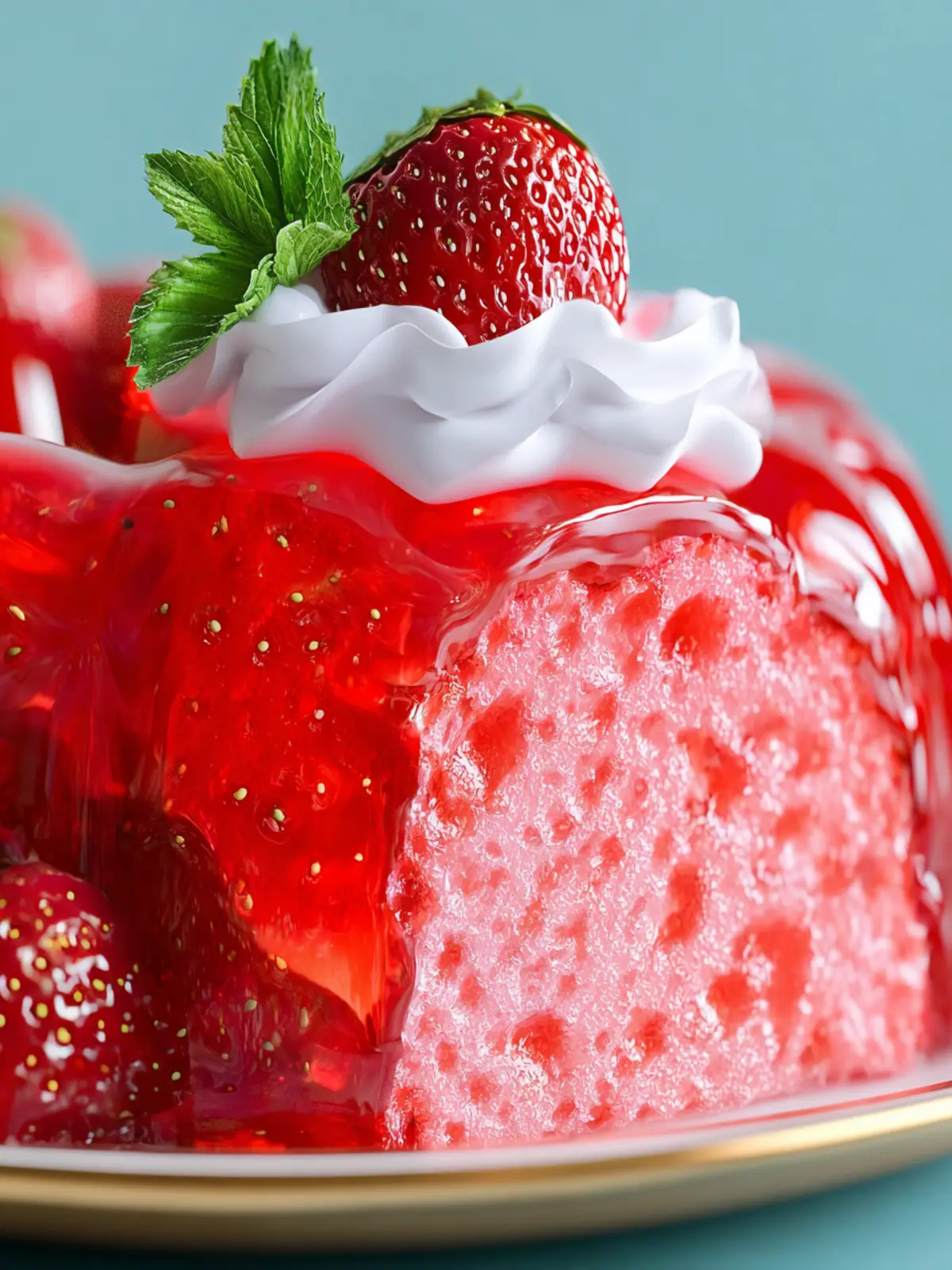Indulge in Delicious Strawberry Jello Cake Bliss First Image