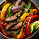 Easy Low Carb Steak Fajita Bowl for Simple Meal Prep First Image