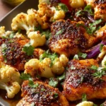 Easy Sheet Pan Honey Garlic Chicken and Cauliflower First Image