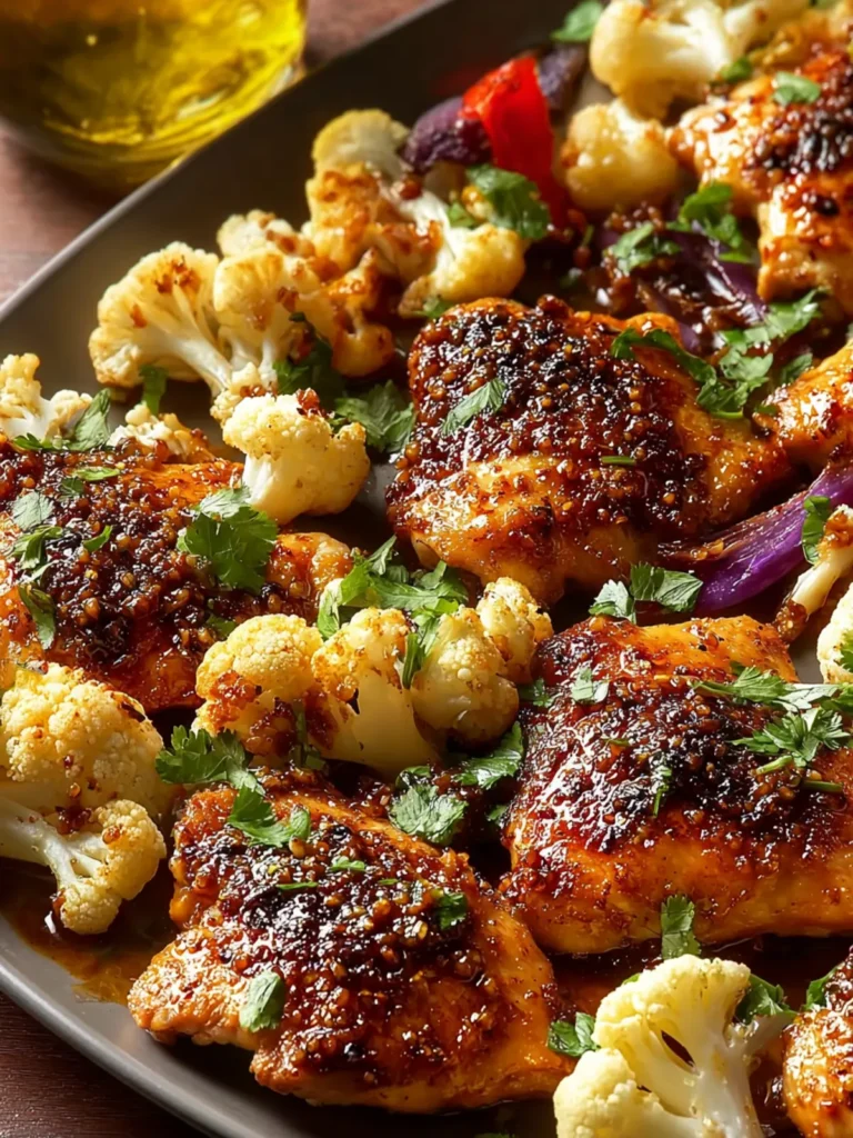 Easy Sheet Pan Honey Garlic Chicken and Cauliflower First Image