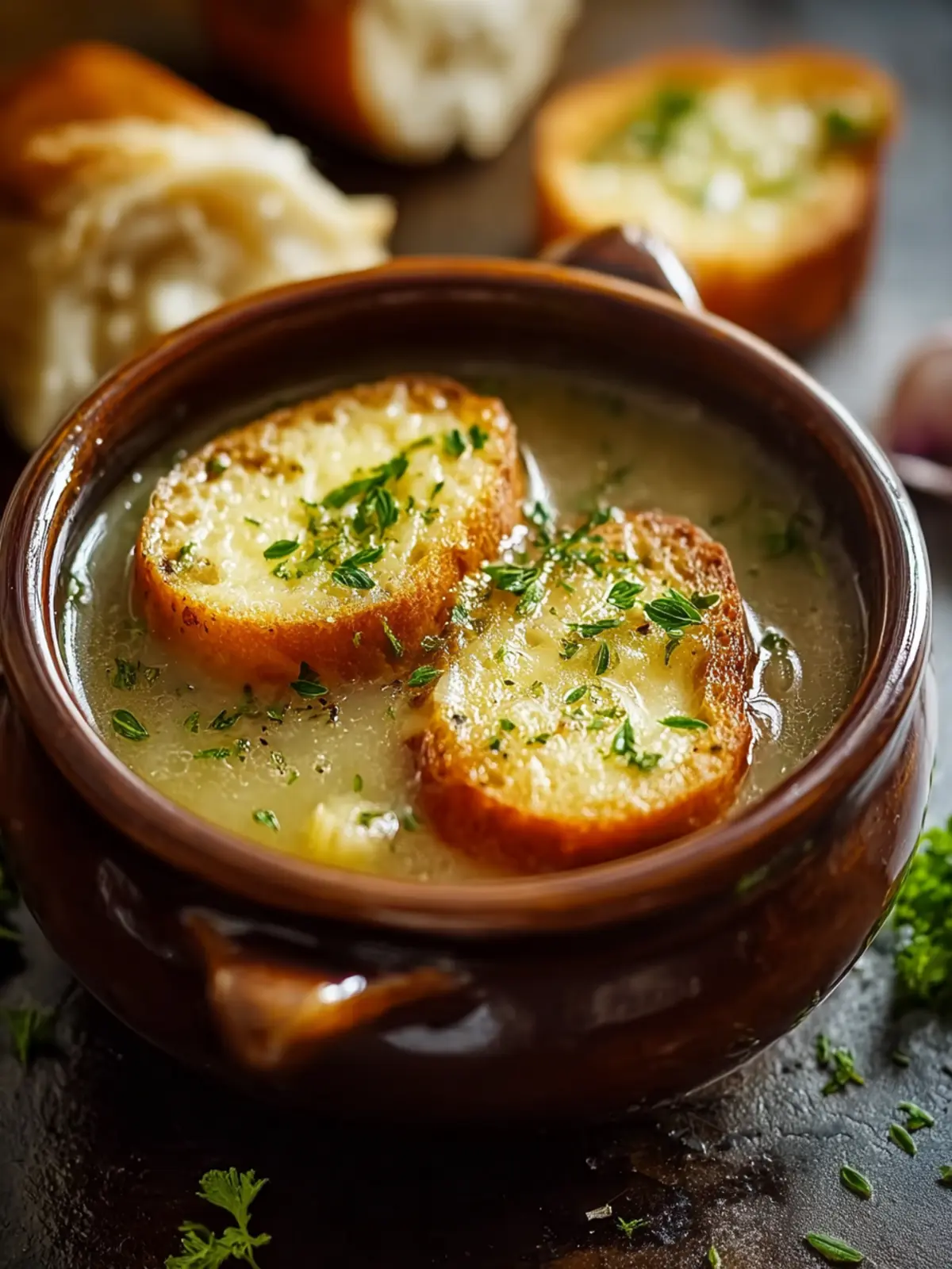 Delicious Country French Garlic Soup First Image