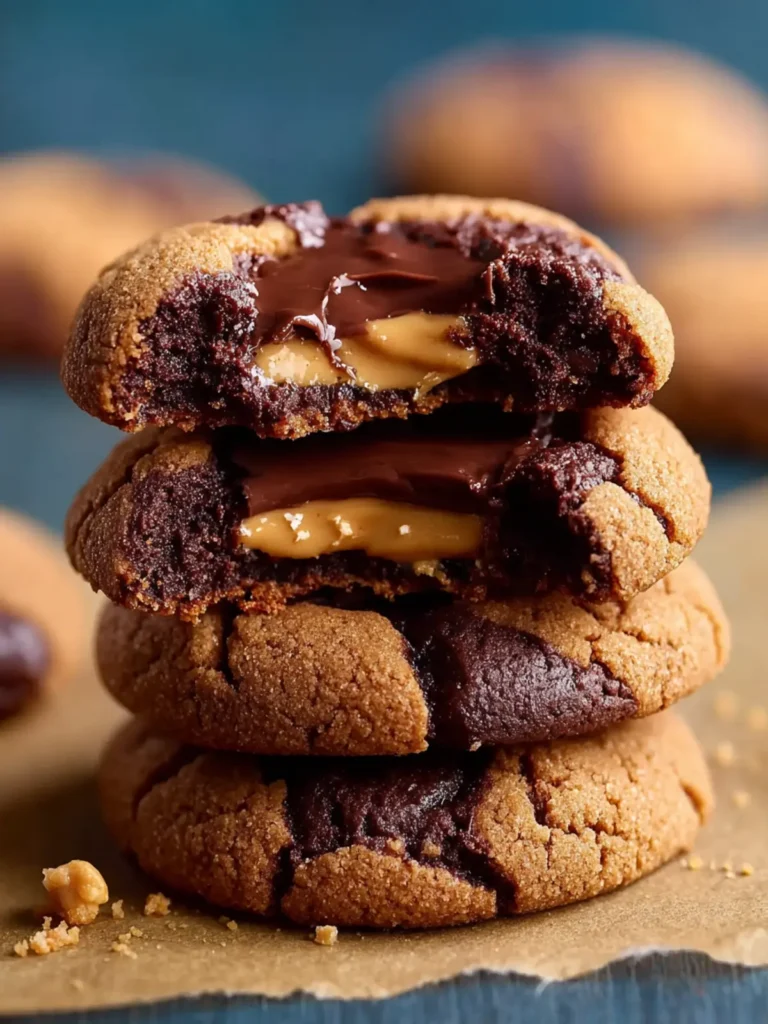 Chocolate Peanut Butter Filled Cookies First Image