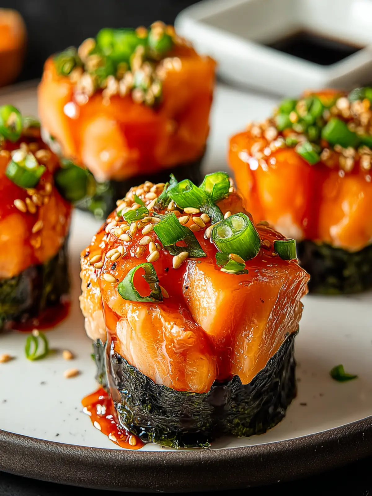 Easy Baked Salmon Sushi Cups Recipe First Image