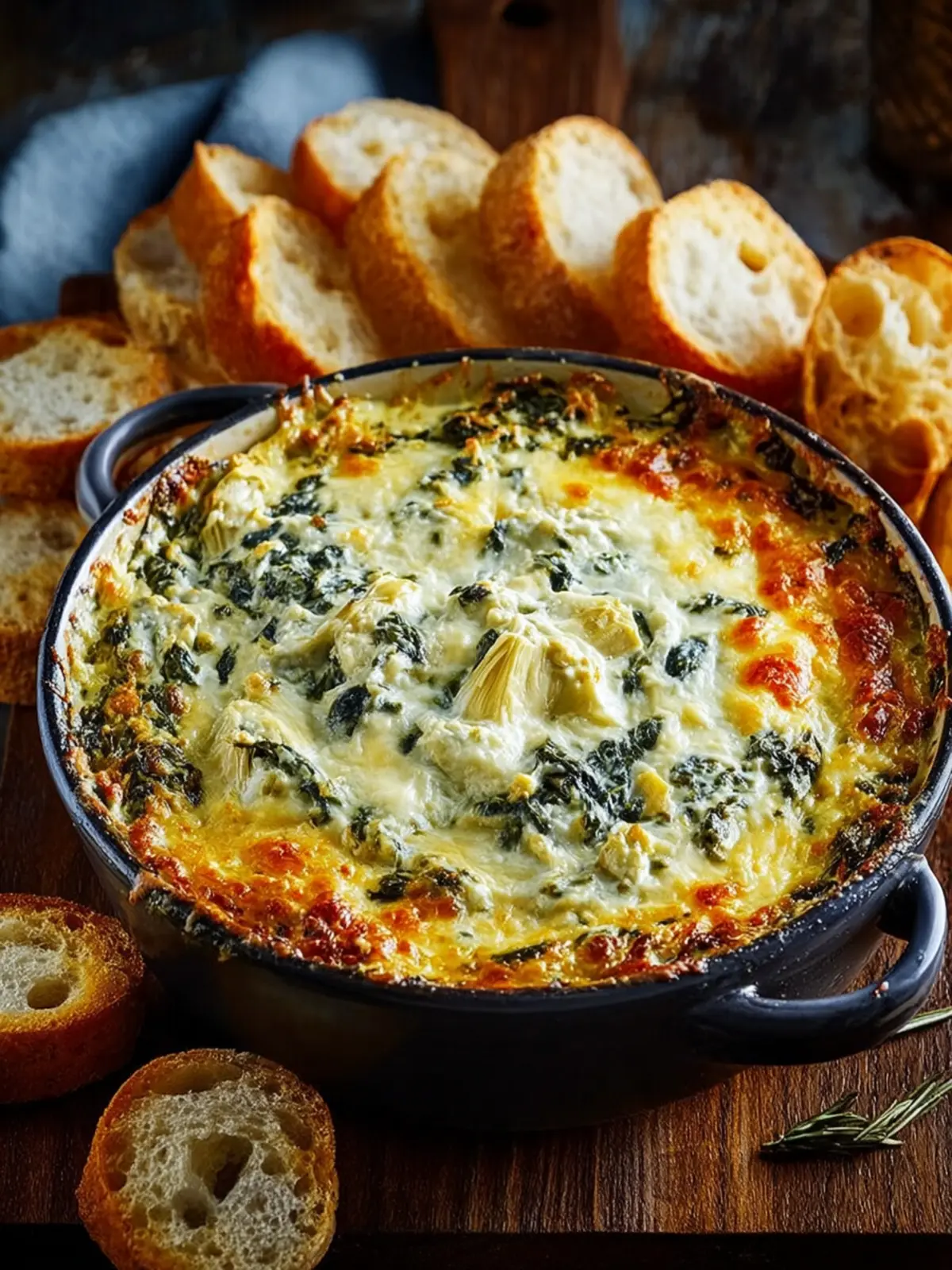 Cheesy Baked Spinach Artichoke Dip First Image