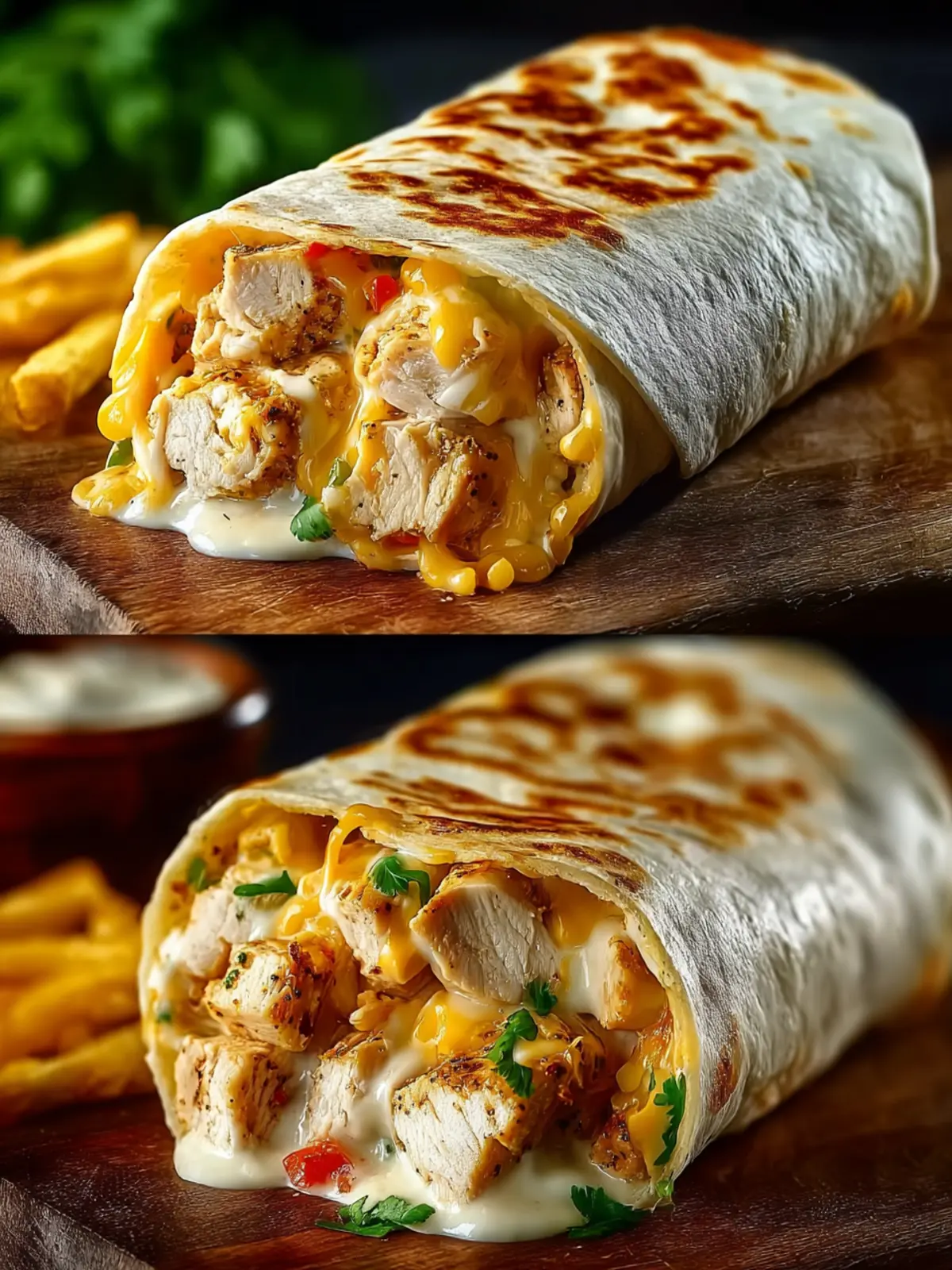 Cheesy Garlic Chicken Wraps First Image