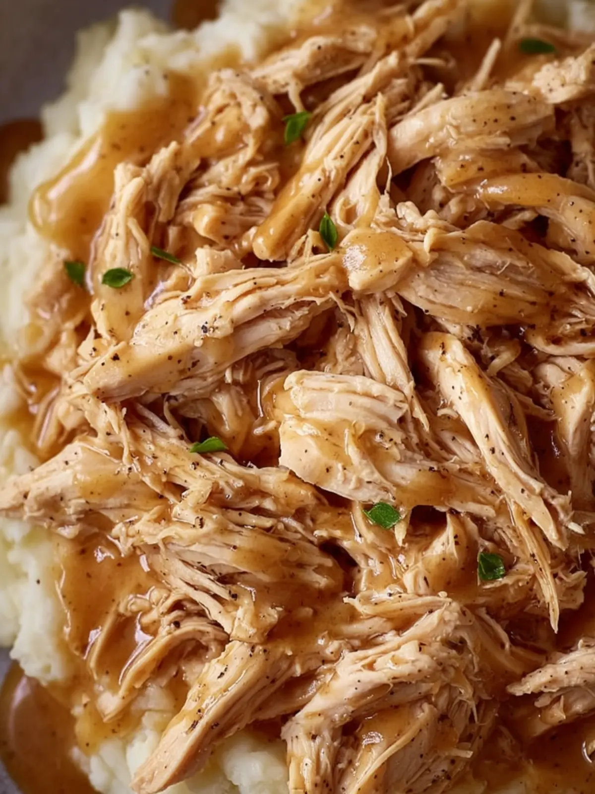Slow Cooker Shredded Chicken and Gravy First Image