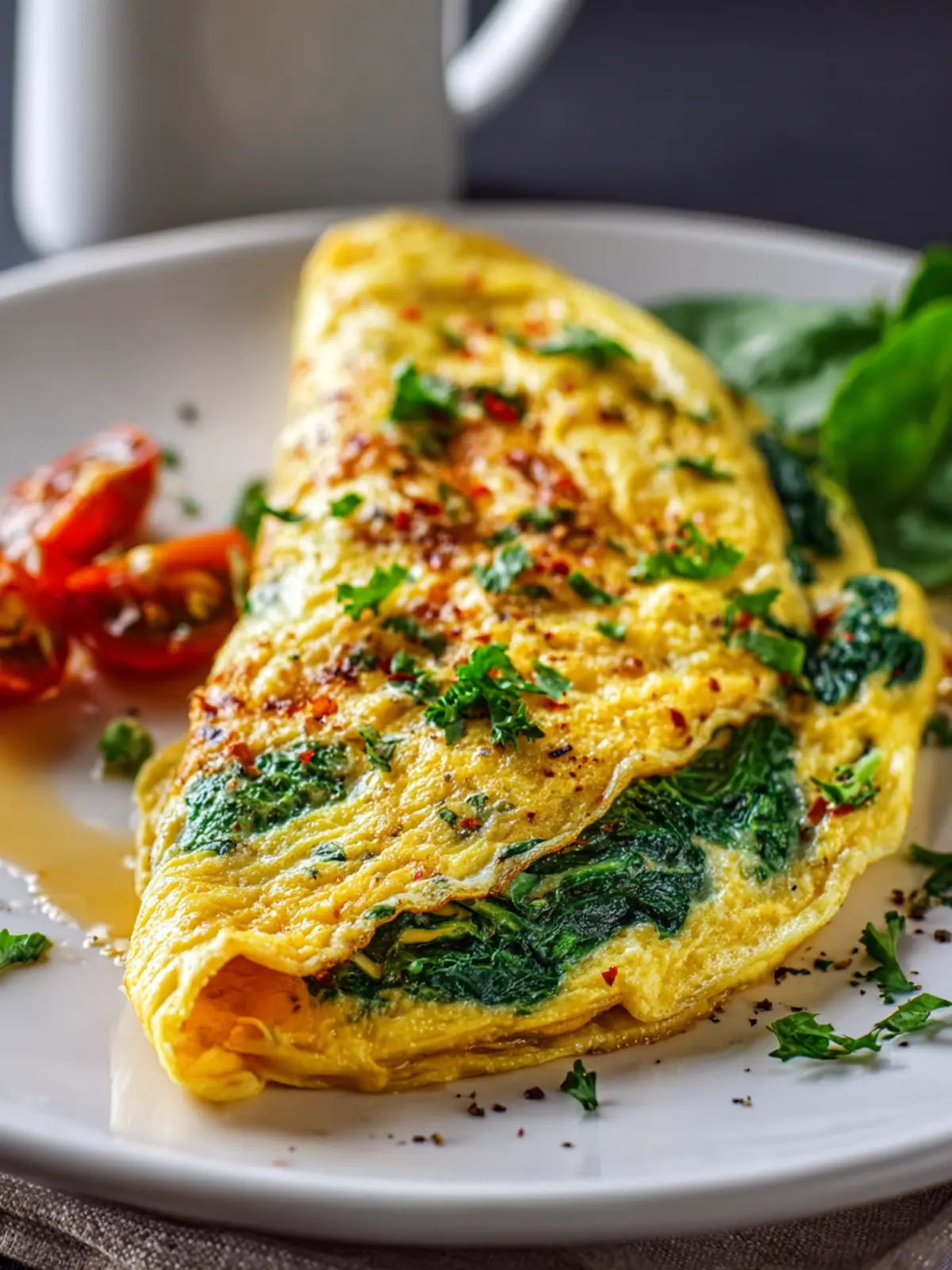 Spinach and Cheese Breakfast Omelette First Image